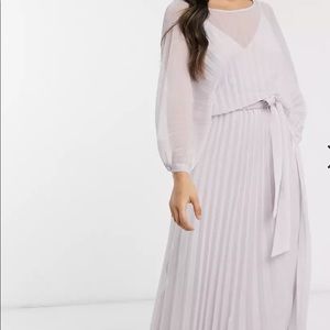 ASOS DESIGN Petite blouson pleated Maxi dress